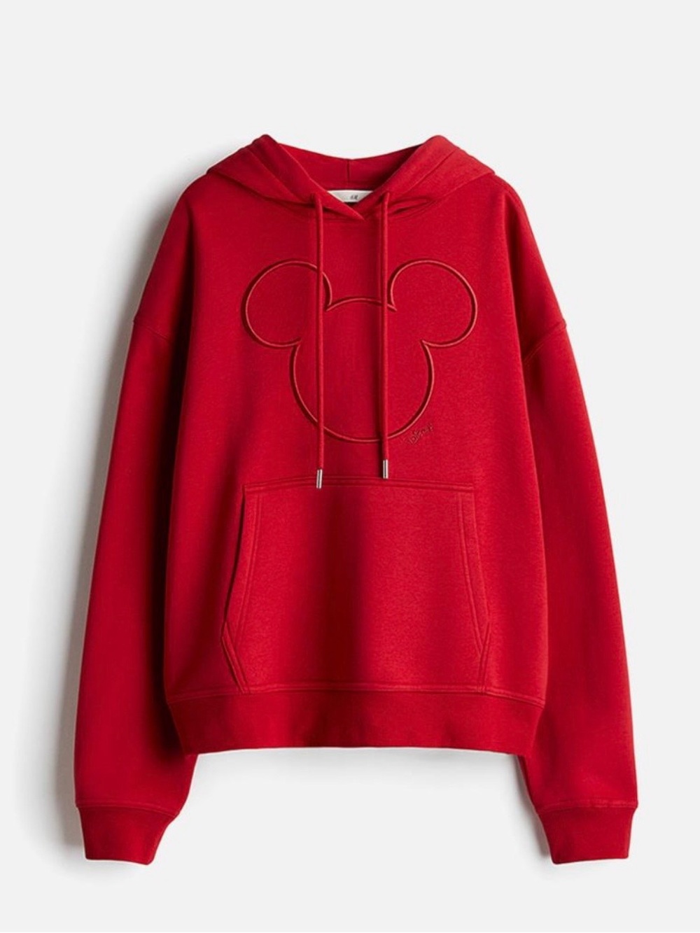 Disney Red Mickey Mouse hoodie sweatshirt, size M.